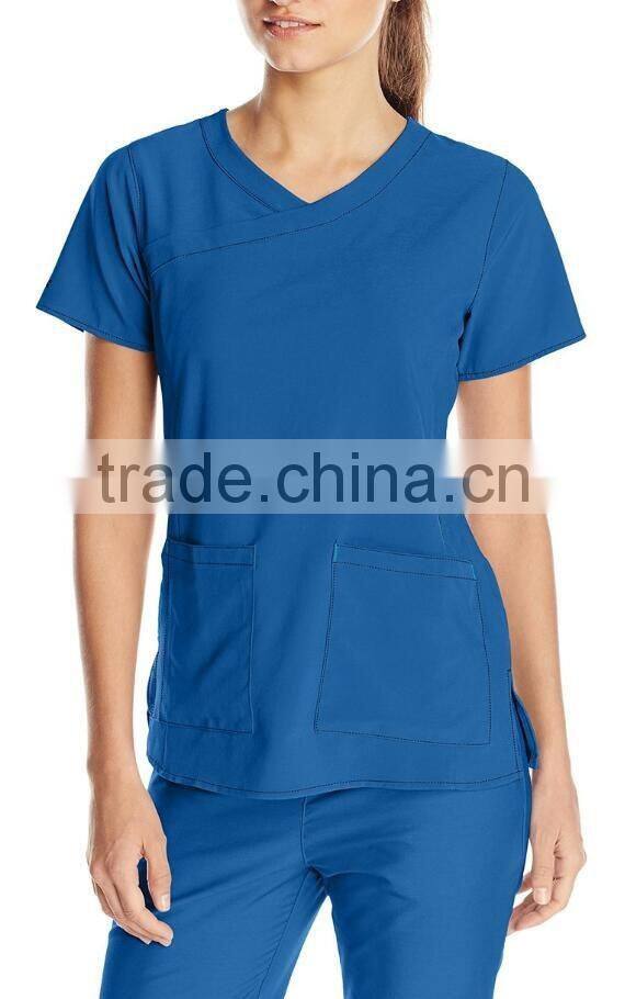 women's V-neck scrub top staff nurse uniform