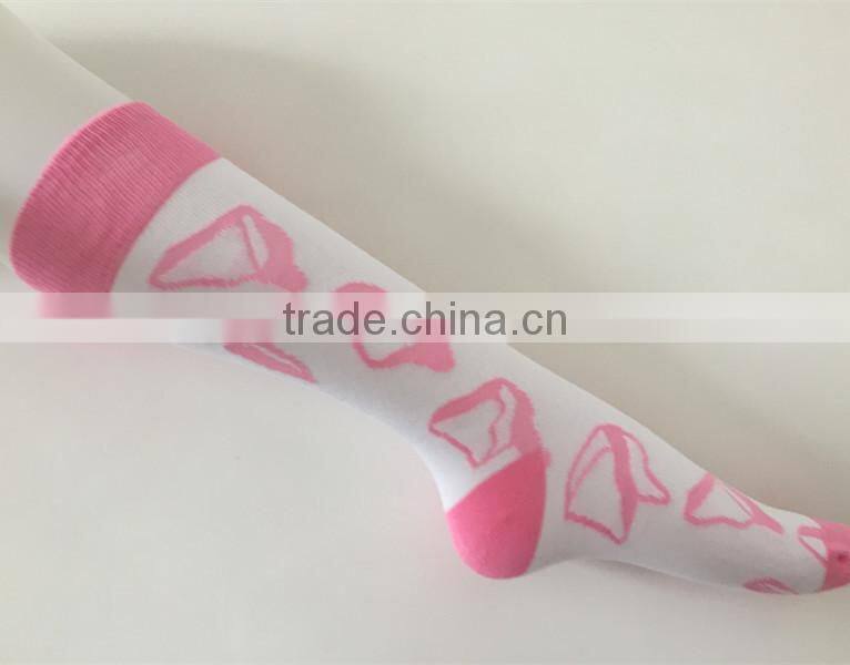 Korean Cartoon Young Girl Tube Pink Color Custom Design Make Your Own Socks
