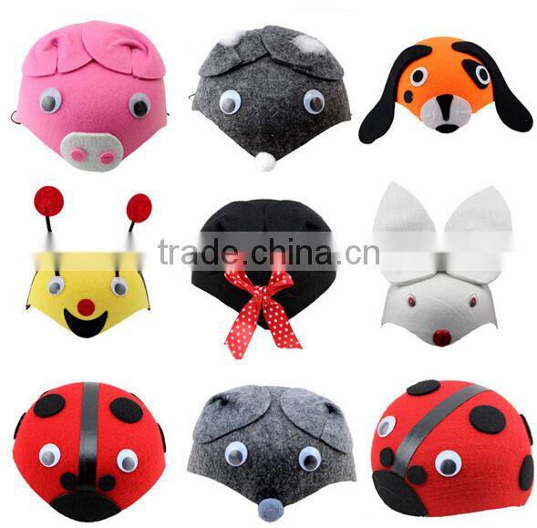 hot sale new style children cute pink pig animal carnival hat