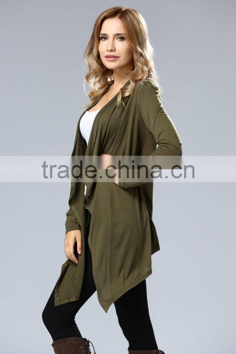Top High Quality Lady Clothing Customize Ladies Long Outerwear For Women 2017