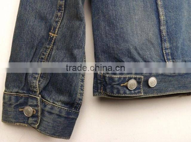 blue old style denim jacket for man