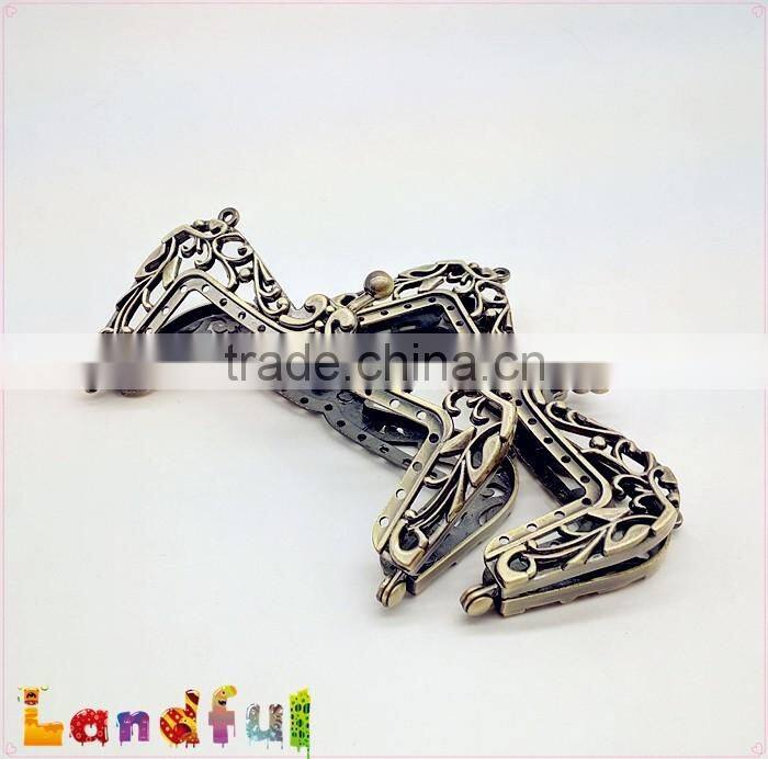 10.5cm M shape Antique Bronze Handmade Kiss Lock Handbag Clutch Frame