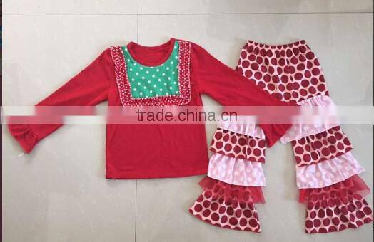 Children clothing 2016 winter pajamas kids t-shirt suit kids clothes girls dress cotton outfits baby boutique wholesale