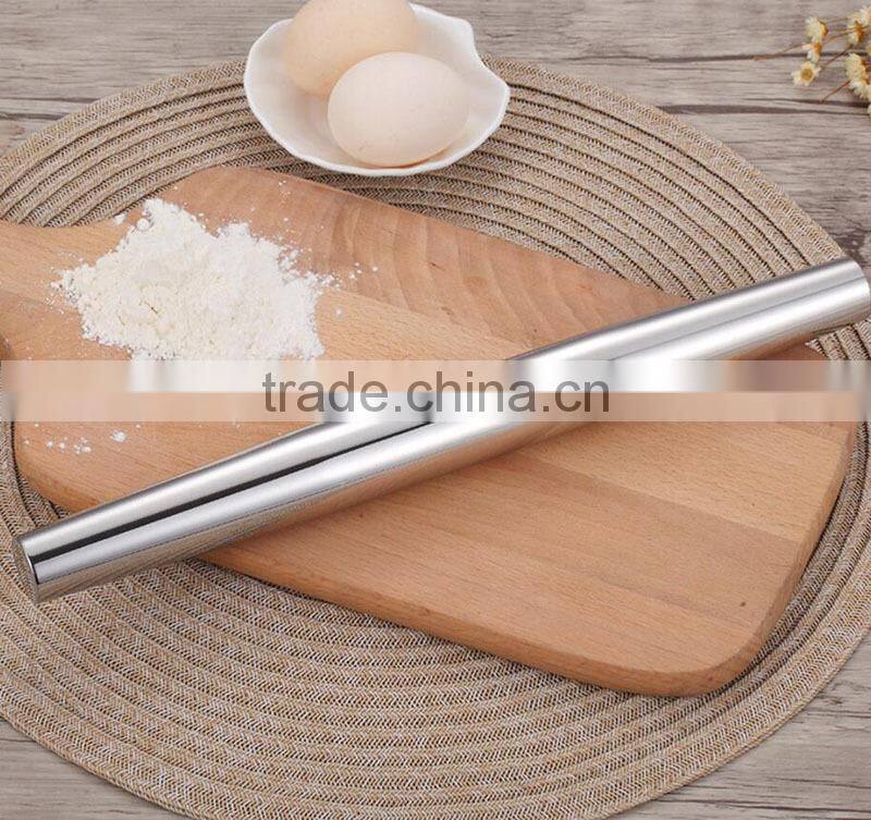 New design food grade french stainless steel rolling pin for bakery, pizza