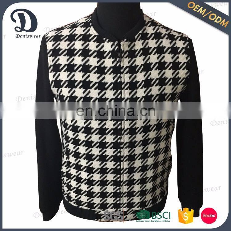 Latest print design men short wool bomber jacket