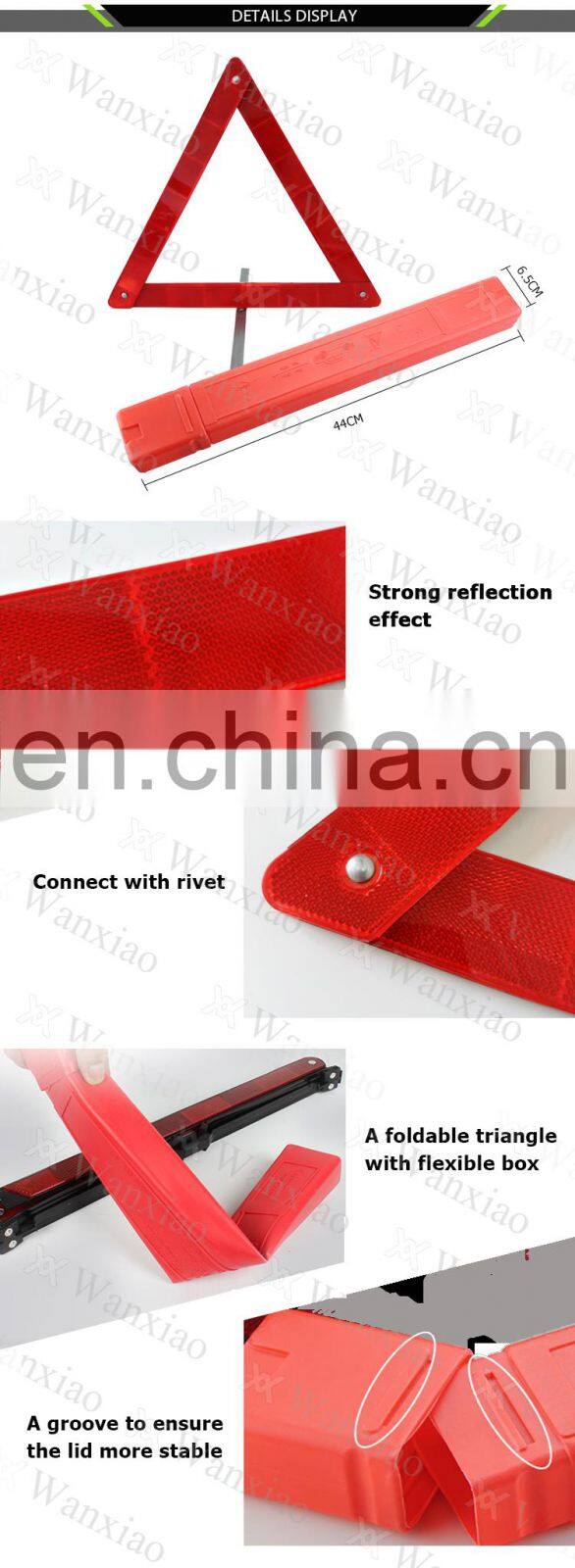 Traffic Car emergency safety kit with led warning triangle