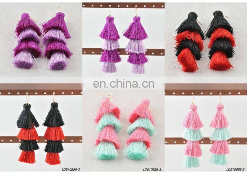 2017 Bon Bon Style Thread Wrapped Ball Drop Earrings