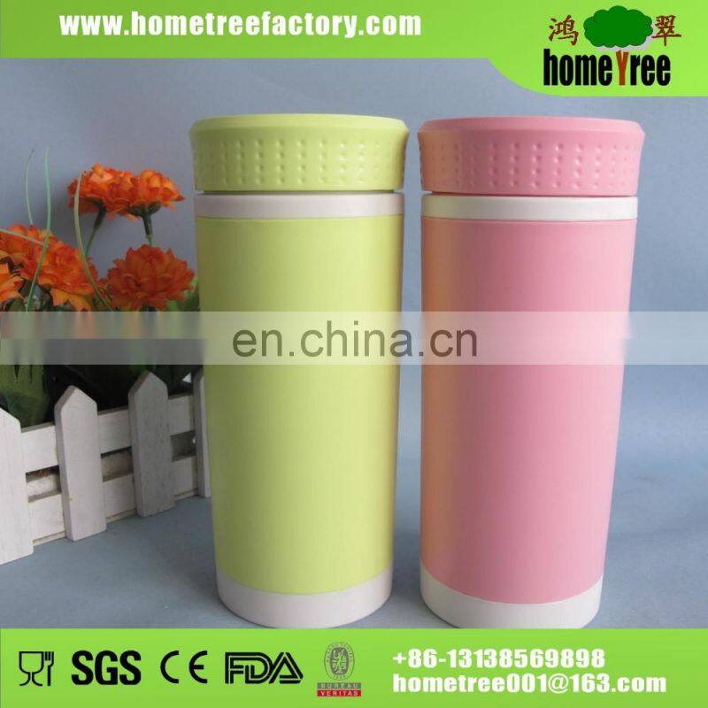 Insulated Thermal Vaccum Glass Double Wall Tumbler Tea Cups With Strainer