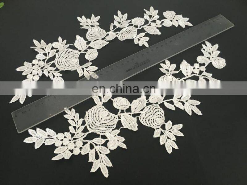 2017custom fancy flower lace patch/applique