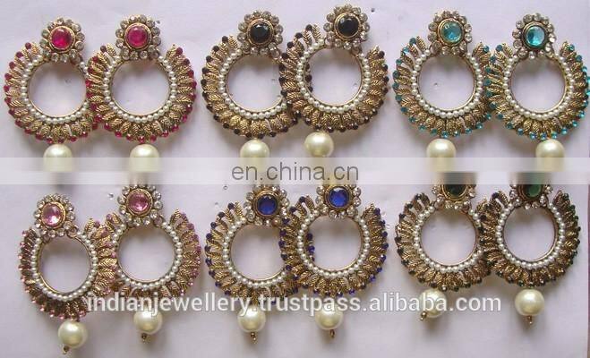 Antique rhinestone earrings exporter, rhinestone earring manufacturer