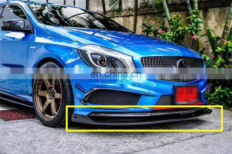 A CLASS W176 R style carbon finber front skirt fit for A250 A260 to A45 carbon front spoiler with big and small lip