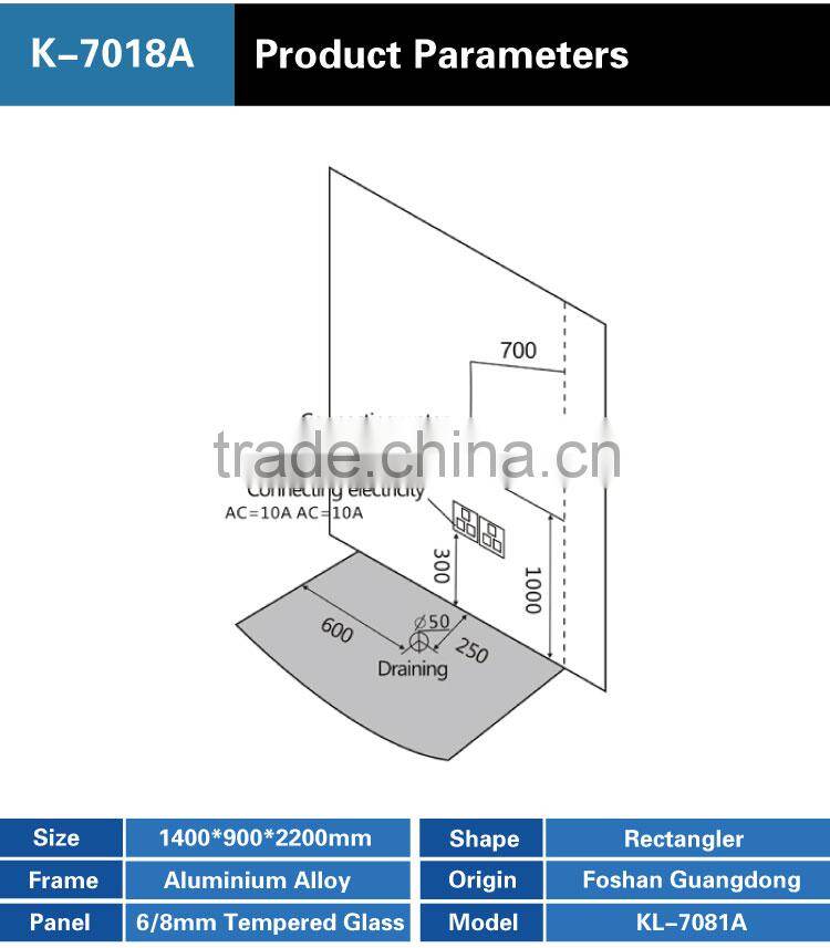 Luxury Rectangle Tempered Glass China Prefab Steam Room For Sale