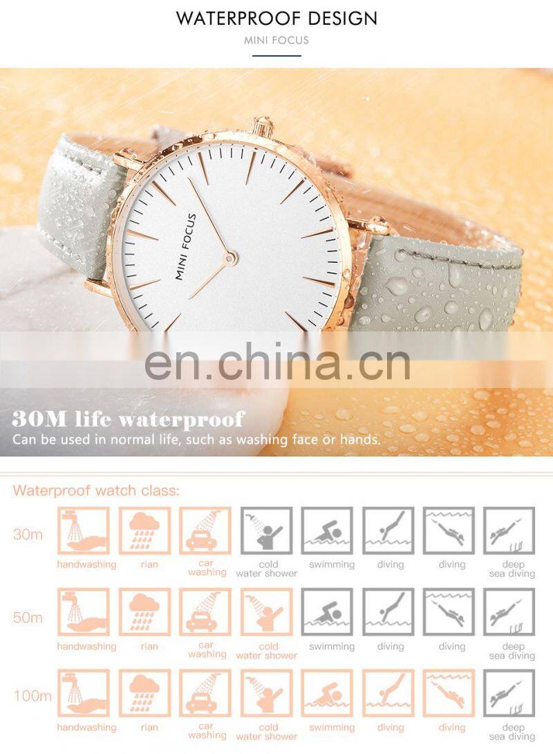 MINI FOCUS 0318L Women Quartz Watches Waterproof Girls Dress Brand Luxury Fashion Casual Ladies Watch Leather Strap Wristwatches