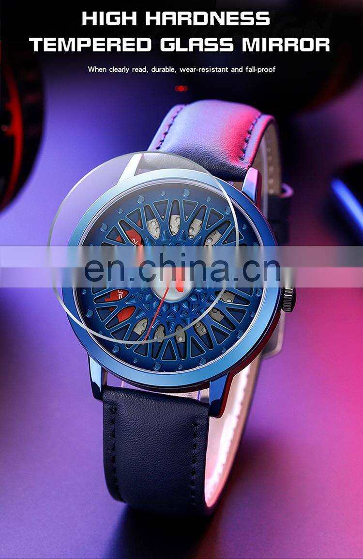 SANDA P1060 Quartz watch for men fashion sport unique dial style leather modern watch winder box