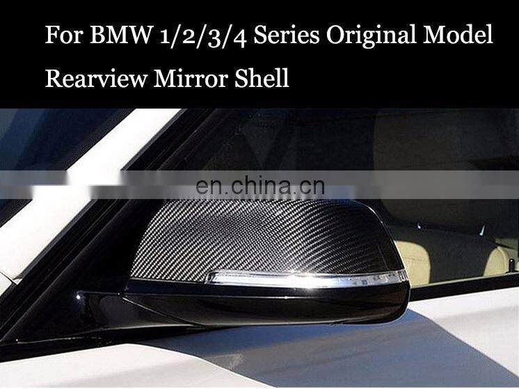 Runde Car Modification Rear View Mirror Shell Add On Style Real Carbon Fiber Car Mirror Cover For BMW 1.2.3.4 Series