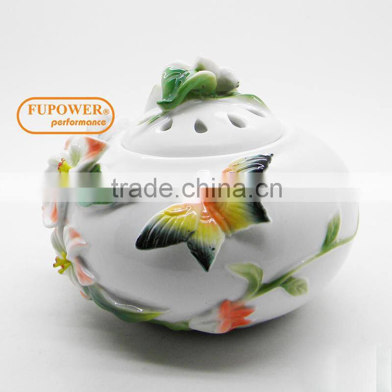Super beautiful Chinese Craftmanship ceramic ELECTRIC AROMATHERAPY ESSENTIAL OIL BURNER/DIFFUSER