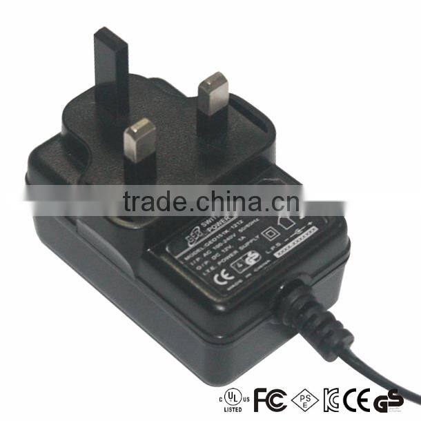 UL/CUL/CE/FCC approval 15v 1a power adapter 12v 15w
