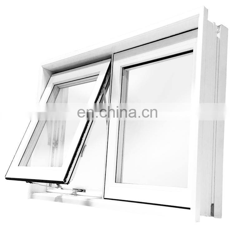 AS2047 CE drop arm window awning double tempered Frosted glass awning window with stainless steel mosquito screen