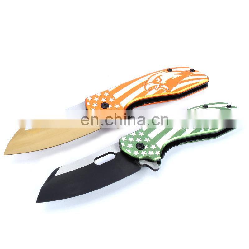 10.35 Inch Aviation aluminum handle with black oxide blade stainless steel folding survival knife