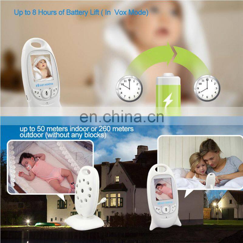 VB601 2.0inch LCD screen 2.4Ghz night vision shooting temperature detection digital audio baby monitor camera VB601