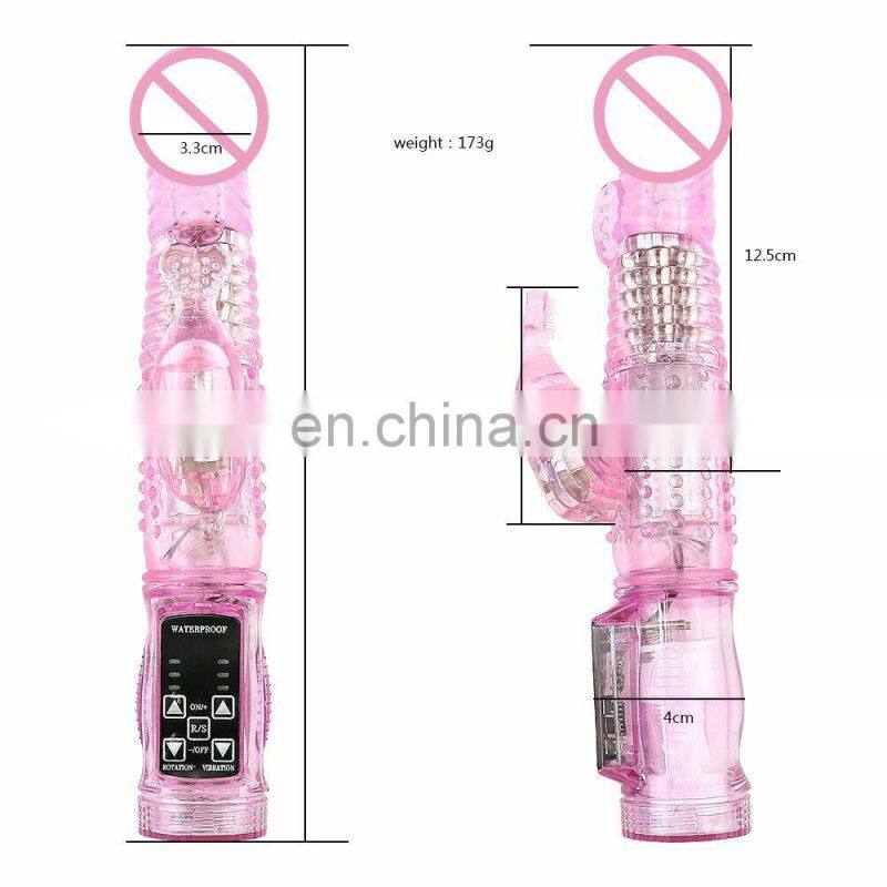 2019 cheap factory price soft transparent silicone female vibrator, turning vibrator,waterproof vibrator