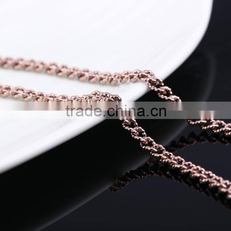 2015 china supplier gold jewellery long fashion chain & coffee gold plated link chain