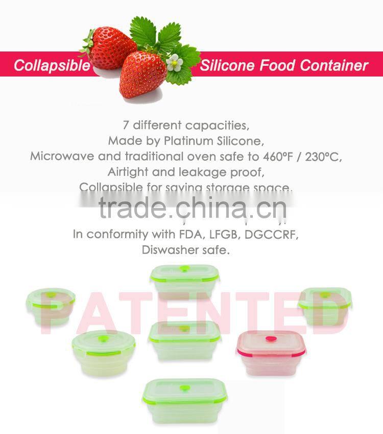 100% healthy harmless silicone food storage container