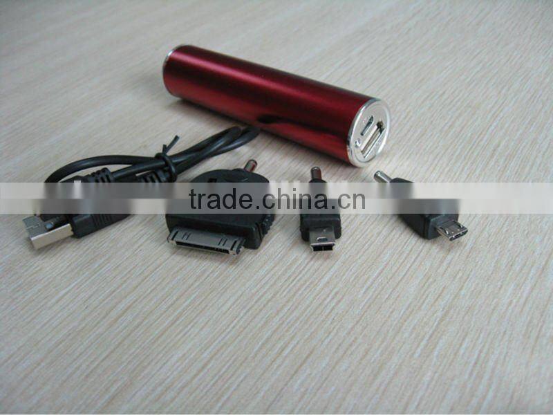 Cylindrical OEM power bank 3000mAh for all mobilephone PB001