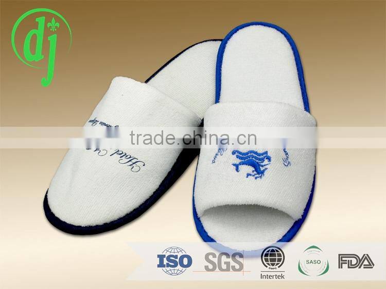 terry towelling fabric slippers fashion uniex print hotel slippers /warmer indoor slipper