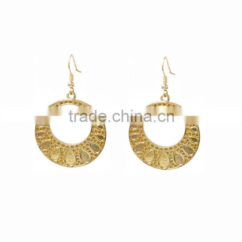 2016 Retro Fashion Dubai Jewellery Fake Gold Drop Earrings For Women's