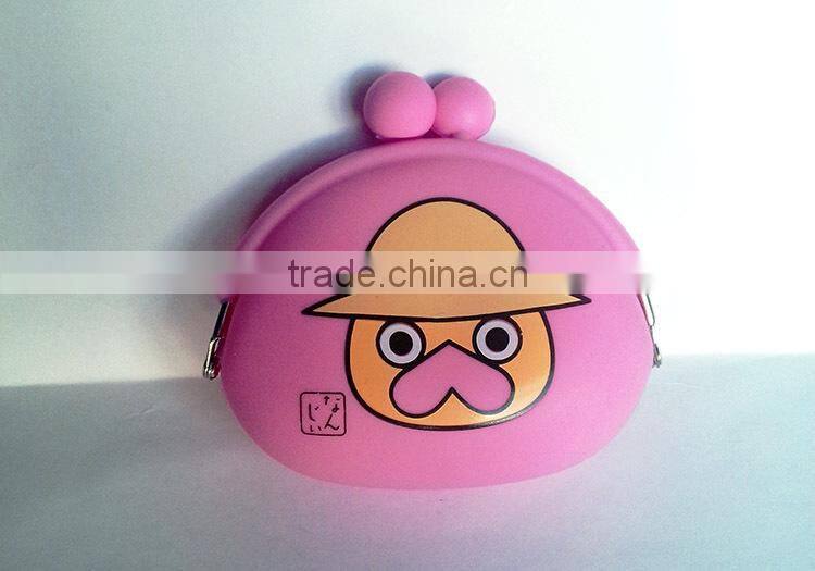 2015 Custom Silicone rubber colorful metal coin wallet/change wallets