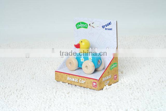 Mini wooden animal car toys for kids