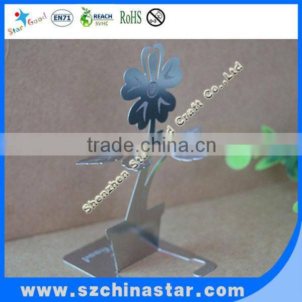 Stainless steel desk card holder etched memo clip