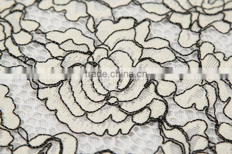 wholeale cheap high quality white cord lace fabric for sale