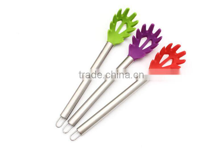 Hot Sale Food Grade Heat-Resistant Silicone slotted turner with stainless handle utensils