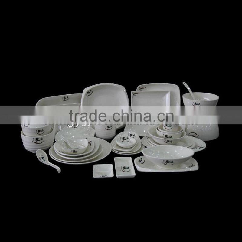 Melamine tableware with printing