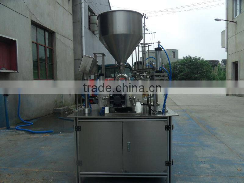 cheap automated powder plastic cups filling sealing machine