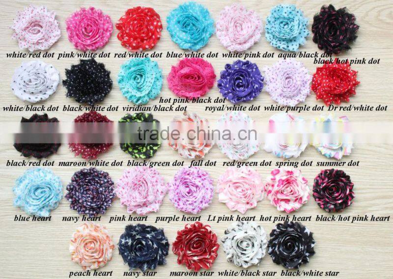 Non-frayed Chiffon Shabby Baseball Flower In Pieces For Baby Hair Flower