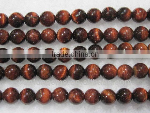 Wholesale natural polish Red Tigereye round beads for jewelry