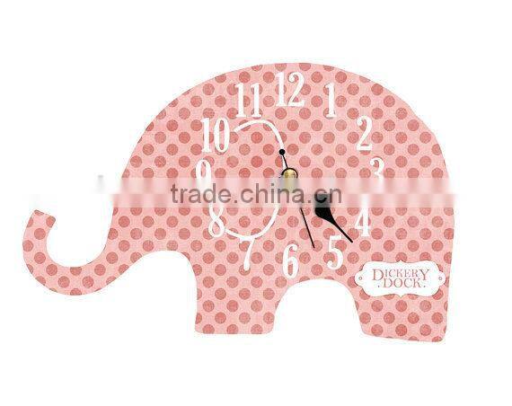 New design elephant style wooden wall clock