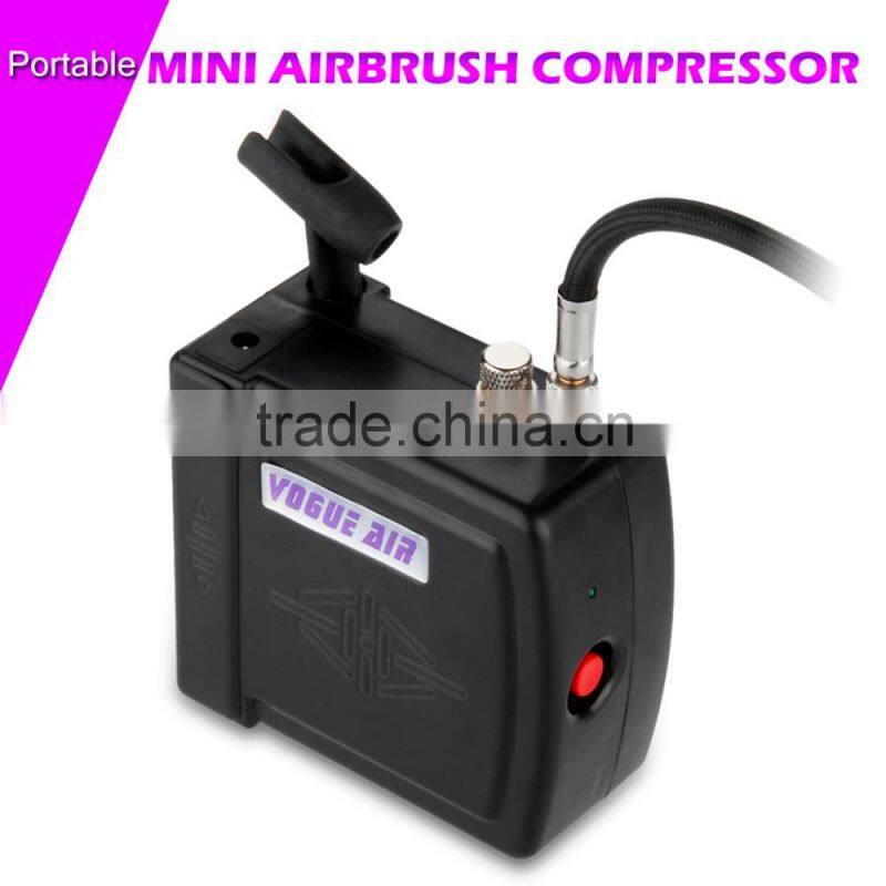 Black HS08 Portable Mini Airbrush Compressor Kit with UK Adapter Body Paint Professional Airbrush Nail Art Paint Cake AS-37