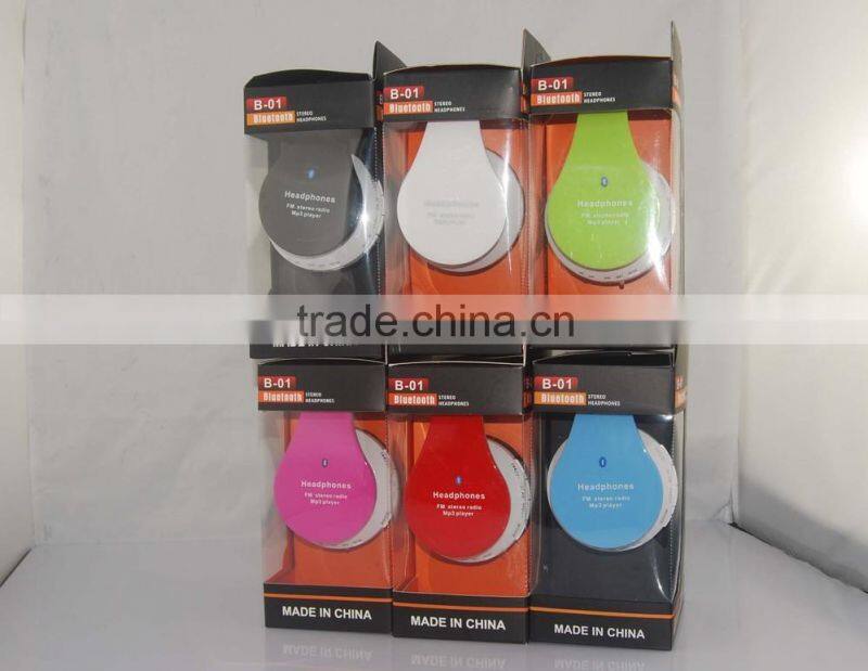 Colorful wireless sport headphones with FM radio and built-in mp3 player