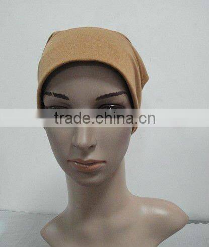 C002 plain tube underscarf with stiff on front,cotton underscarf and hats