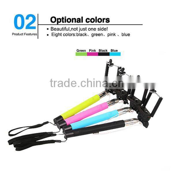 2015 Factory Price Wholesale Extendable Handheld Mobile Monopod Selfie Timer Stick Z07-7