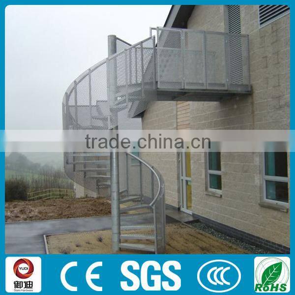 Spiral Design Close Riser Steel Staircase