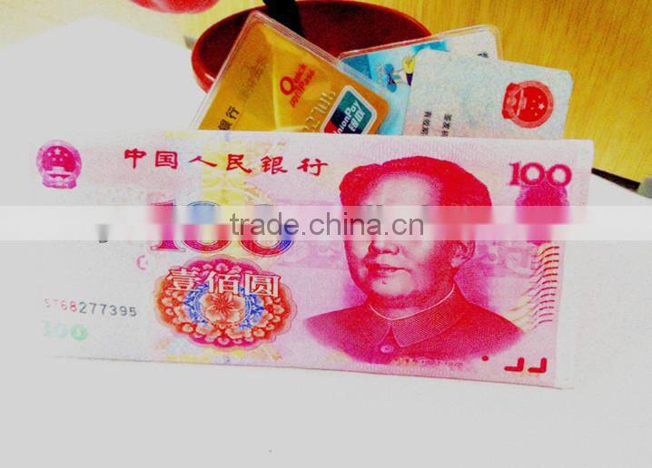Promotional world famous currency printing wallet wholesale