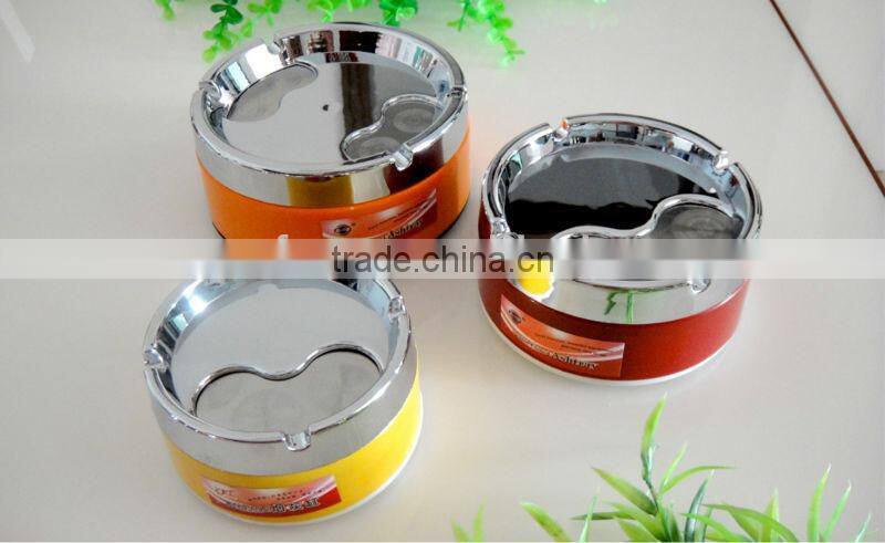 Colored Closed Cover metal ashtray/steel ashtray/cigar ashtray