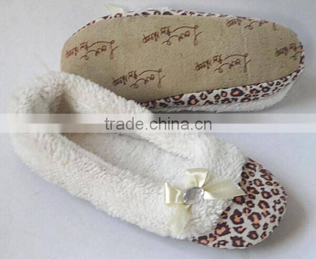 leopard print ladies indoor slipper fashion dance slipper /ladies dance shoes