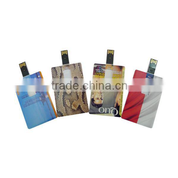 Promotional gift plastic material 1GB, 2GB, 4GB full color branded credit card shaped usb flash memory pen drive