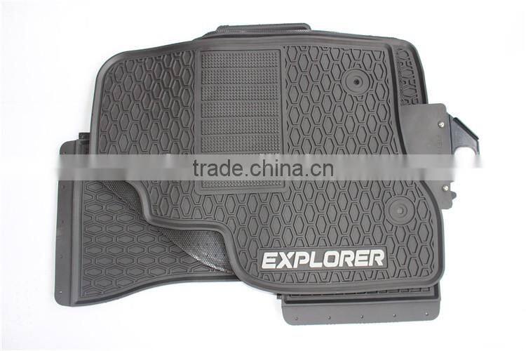 Three Row Set Custom Fit All Weather Floor Mats For Select Ford Explorer Models - (Black)